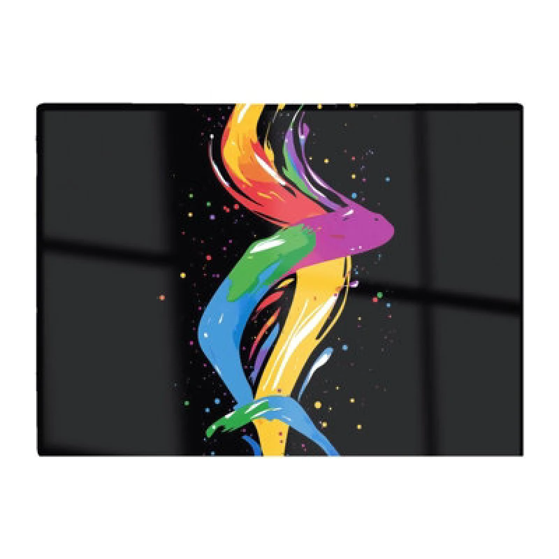 Image of Warren Reed Designer Vibrant Flow: Abstract Pride Fish Chopping Board