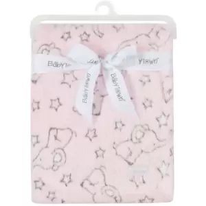 Image of Baby Stars & Elephant Blanket (One Size) (Pink) - Pink - Babytown
