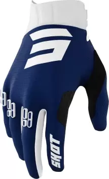 image of Shot Aerolite Gradient Motocross Gloves, black-white-blue, Size 2XL, black-white-blue, Size 2XL