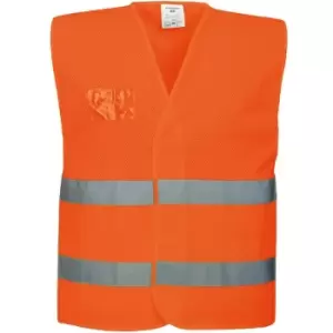 Image of Portwest C494ORRS/M - sz S/M Hi-Vis Half Mesh Vest - Orange - Orange