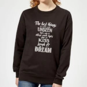 image of The Best Things In Life Womens Sweatshirt - Black - 5XL