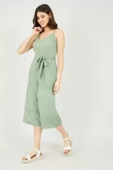 Image of Green Polka Dot Jumpsuit