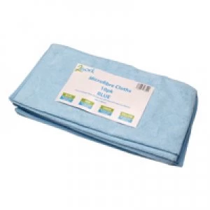 image of 2Work Blue 400x400mm Microfibre Cloth Pack of 10 101161BU