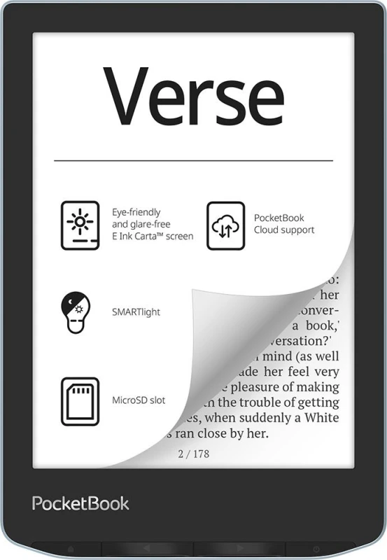 Image of PocketBook Verse e-book reader 8GB WiFi Black. Blue