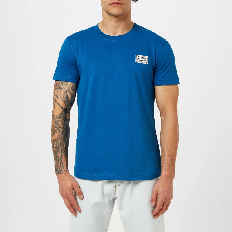 Image of Diesel Patch Logo T-Shirt Mens - Blue Blue S