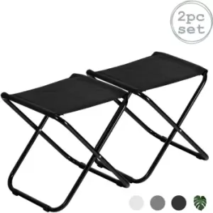 image of Harbour Housewares - Classic Folding Stools - Black - Pack of 2