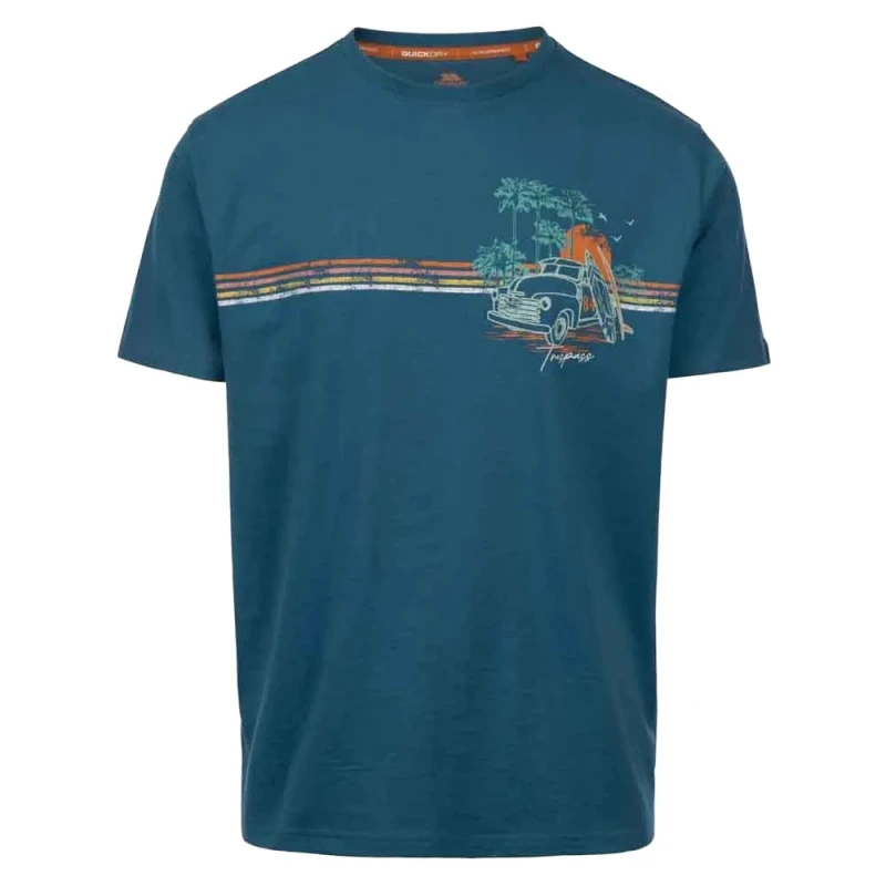 Image of Trespass Trespass Men Zama Countryside T-Shirt in Blue Size: X-Small Blue XS Male 5063750843445