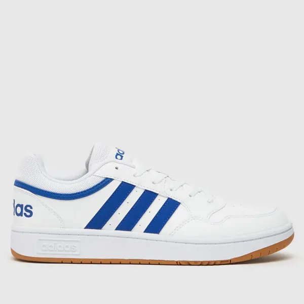 Image of adidas hoops 3.0 trainers in white & blue White/Blue UK 11 (EU 46)