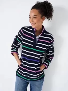 Image of Crew Clothing Half Button Funnel Neck Sweatshirt -navy, Navy, Size 18, Women