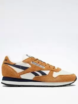 Image of Reebok Classic Leather Shoes, Beige/Red, Size 11, Men
