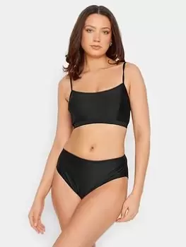 image of Long Tall Sally Long Tall Sally Black Bikini Crop Top, Black, Size 12, Women