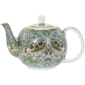 image of Strawberry Thief Teal Tea Pot By Lesser & Pavey