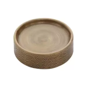 Image of Interiors By Ph Etched Aluminium Soap Dish Gold Finish