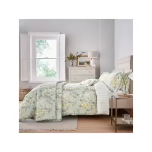 image of Sanderson - Options Hollyhocks Duvet Cover Set Double Silver