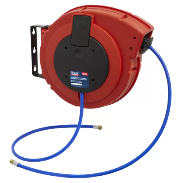 image of Sealey SA895 Retractable Air Hose Reel HD Mechanism 10mtr &#216;10mm ID PU Hose