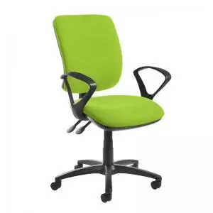 Image of Senza high back operator chair with fixed arms - Madura Green
