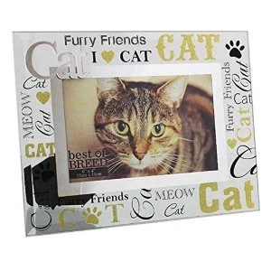 Image of 6" x 4" - Best of Breed Glass Cat Photo Frame