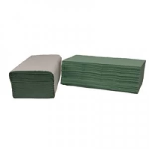 image of 2Work Green I-Fold Hand Towel 1-Ply 190x250mm Pack of 3600 2W70105