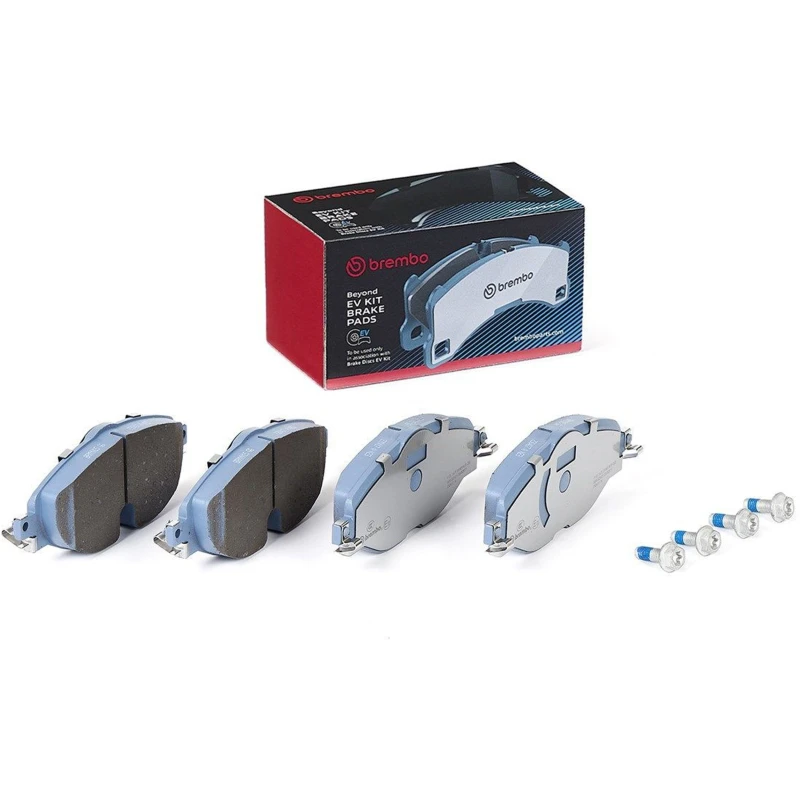 Image of BREMBO P 85 147E Brake pad set BEYOND LINE - EV prepared for wear warning indicator, with accessories, with anti-squeak plate Brake Pad Set,disc brak