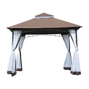 image of OutSunny Gazebo 84C-010CF Brown 2700 x 2950 x 2950 mm