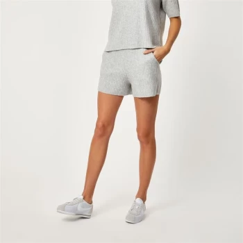 image of Jack Wills Ribbed Lounge Knitted Shorts - Grey Marl