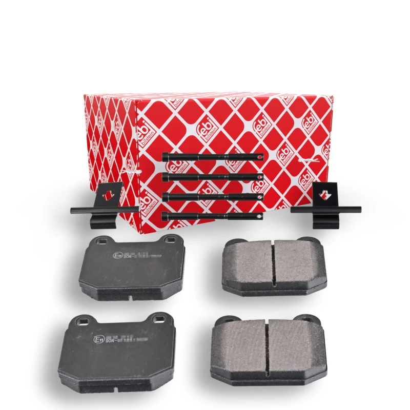 Image of FEBI BILSTEIN 116159 Brake pad set Front Axle, with fastening material Brake Pad Set,disc brake (402)