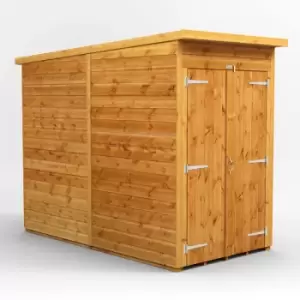 Image of Power Sheds - 4x8 Power Pent Windowless Double Door Garden Shed - Brown