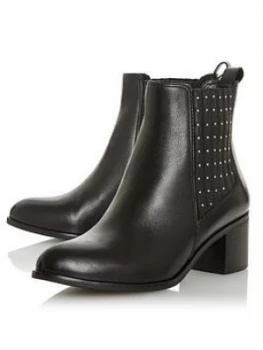 Dune London Plaza Block Heel Boots - Black