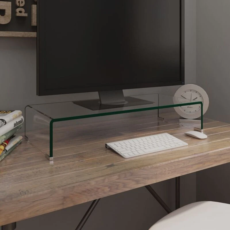 Image of VIDAXL Vidaxl - tv Stand/Monitor Riser Glass Clear 70x30x13cm 8718475529996