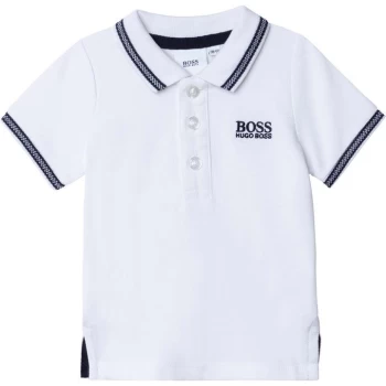 Boss Embroidered Polo Shirt - White 10B