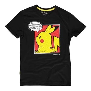 image of Pokemon - Pika Pika Pika PopArt Mens Small T-Shirt (Black)