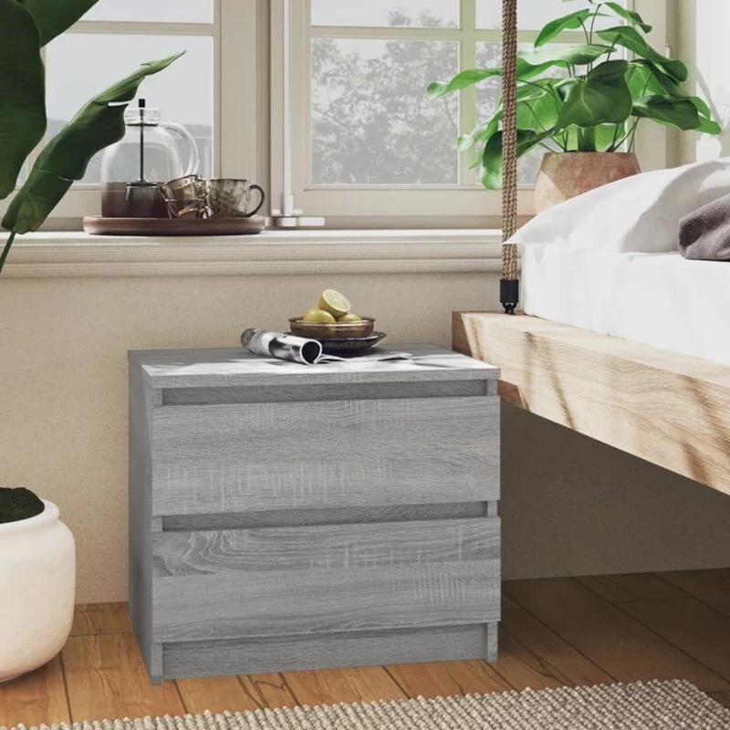 Image of VIDAXL Vidaxl - Bed Cabinets 2 pcs Grey Sonoma 50x39x43.5cm Engineered Wood 8720286978481