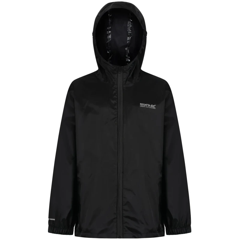 Image of Waterproof jacket for children Regatta Pack It Noir Unisex 15/16 ans