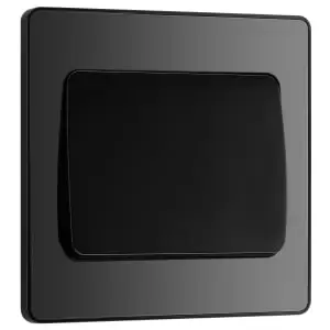 Image of BG Evolve Black Chrome 20A 16Ax Wide Rocker Single Light Switch - 2 Way