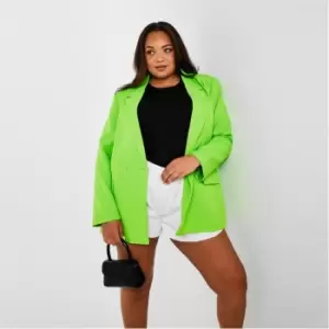 Image of Missguided Plus Size Tailored Double Breasted Blazer - Green