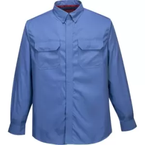 Image of Portwest FR69 Bizflame Plus Chemical Shirt Blue 3XL