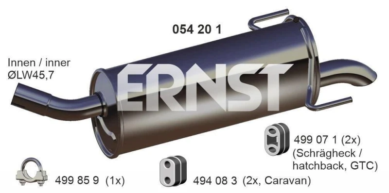 Image of Rear silencer ERNST 054201