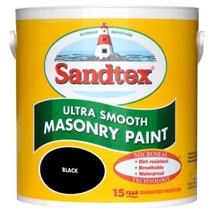 Image of Sandtex Ultra smooth Black Smooth Masonry Paint 2.5L