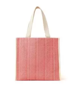 Image of Accessorize Textile Shopper Bag, Pink, Women