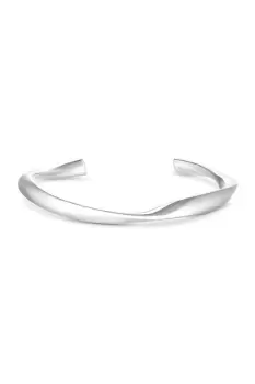 Image of Sterling Silver 925 Large Wave Tubed Cuff Bracelet