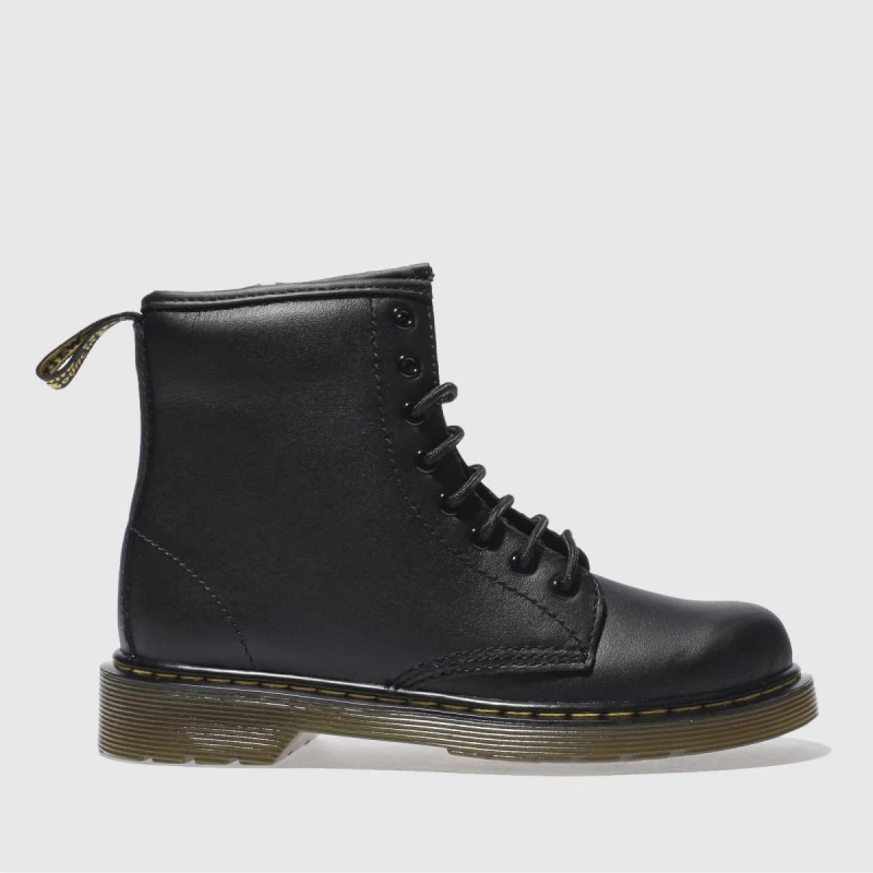 Image of Dr. Martens Delaney Leather Kids Boots - Black - Size:UK 1