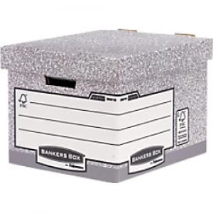 image of Bankers Box System FastFold Archive Boxes Grey 292(H) x 335(W) x 404(D) mm Pack of 10