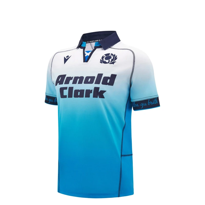 Image of Macron Scotland Rugby Away Shirt 2024 Juniors White unisex 9-10 (M)