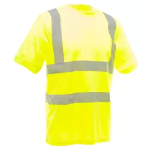 image of Yoko Ladies/Womens Hi-Vis Short Sleeve T-Shirt (Pack of 2) (3XL) (Hi-Vis Yellow)