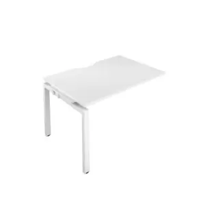 Image of Telescopic Sliding 1 Person Extension Bench with Cut Out and White Frame - 1600mm - White