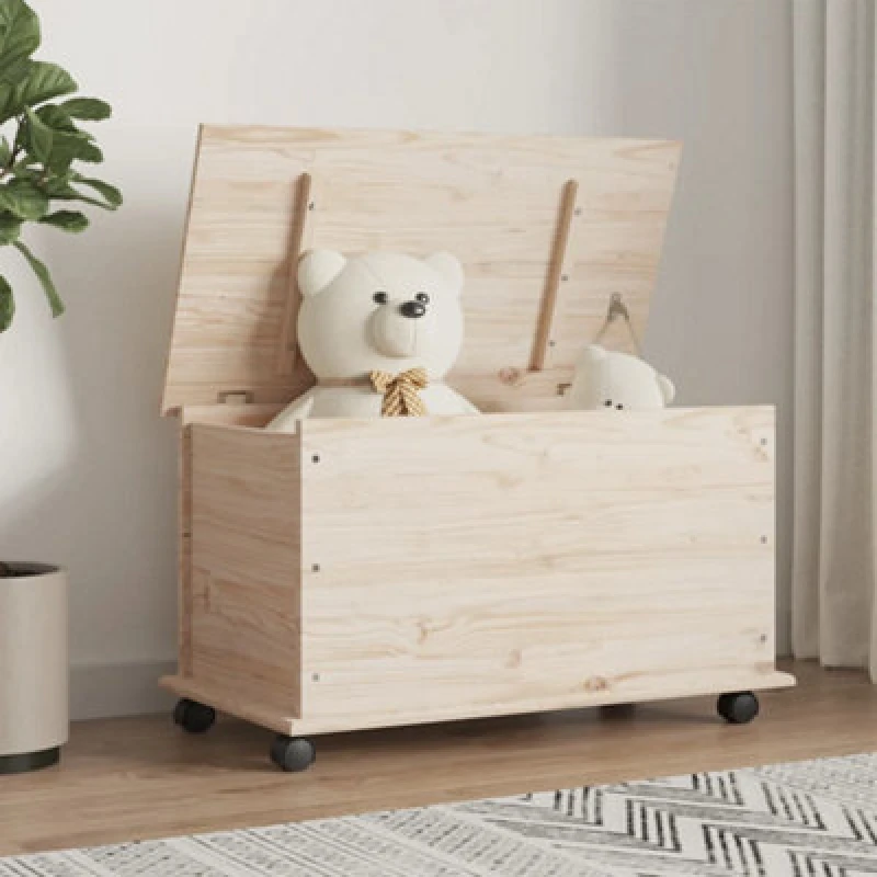 Image of VIDAXL Vidaxl - Storage Chest with Wheels alta 73x39.5x43cm Solid Wood Pine 8720845886615