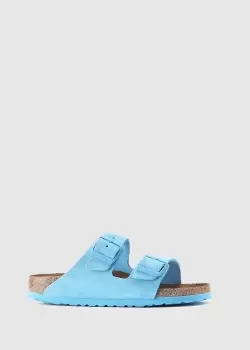 Birkenstock Womens Arizona Suede Sandal In Sky Blue