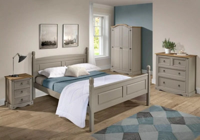 Image of MERCERS FURNITURE Corona Grey Wax 4'6' High End Bed Frame 5060335868909