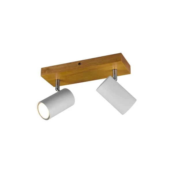 image of Marley II Modern 2 Light Twin Ceiling Spotlight White Matt