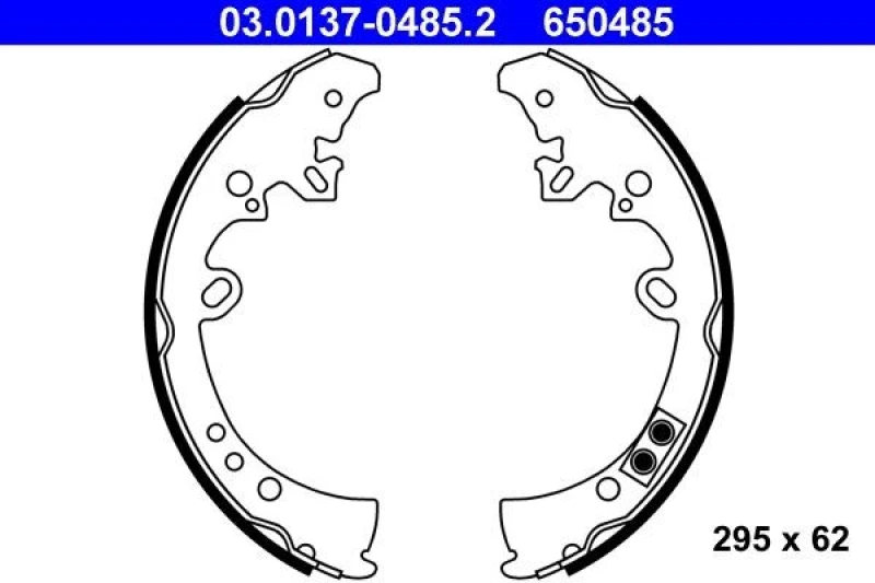 Image of ATE 03.0137-0485.2 Brake Shoes without lever Brake Shoe Set (70)
